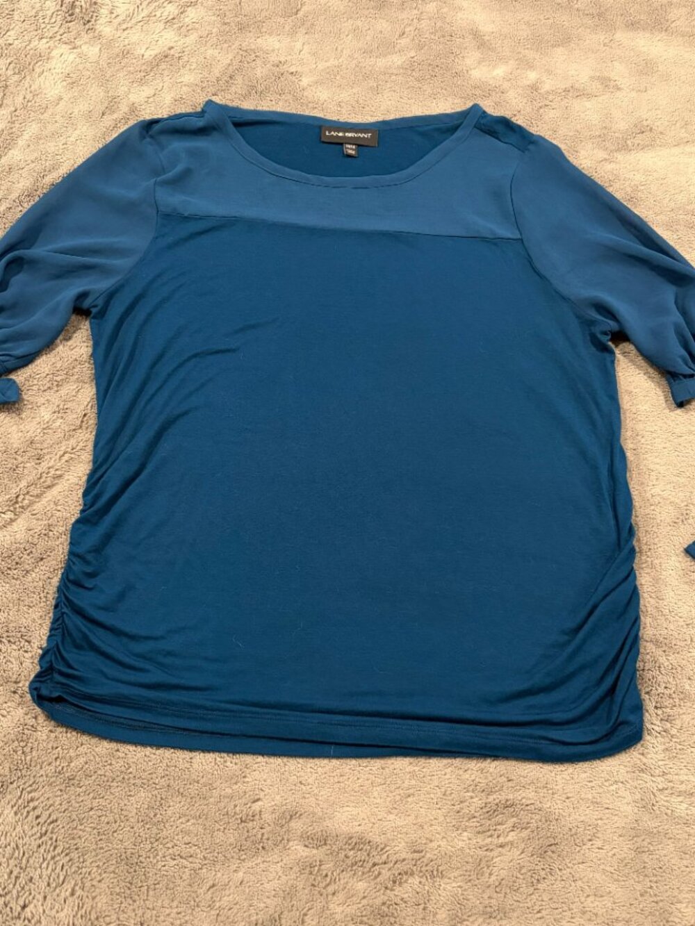 Lane Bryant blue shirt with sheer top, size 14/16 - Picture 2 of 12